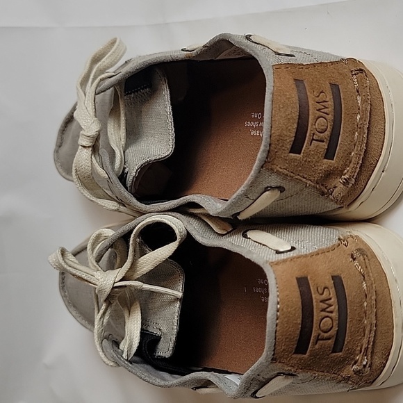 TOMS Drizzle Gray Coated Linen Culver Boat Shoe - Picture 5 of 10